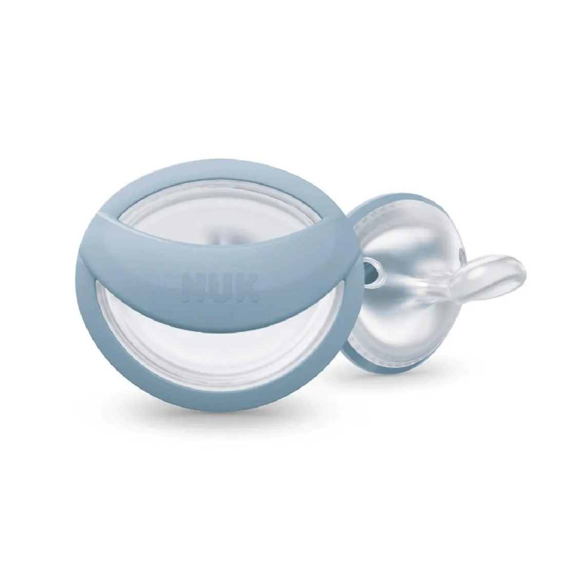 NUK - Pack 2 chupetes Mommy Feel silicona 0-9 meses azul/beige