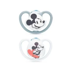 NUK - Pack 2 chupetes Space silicona Mickey 0-6 meses* Biberones Y Chupetes·Chupetes