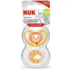 NUK - Pack 2 chupetes Space silicona 18-36 meses León/Sol