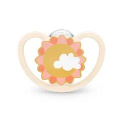 NUK - Pack 2 chupetes Space silicona 18-36 meses León/Sol