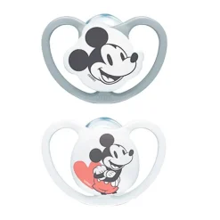 NUK - Pack 2 chupetes Space silicona Mickey 18-36 meses* Biberones Y Chupetes·Chupetes