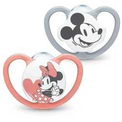 NUK - Pack 2 chupetes Space silicona Minnie 0-6 meses* Biberones Y Chupetes·Chupetes