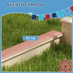 Homcom Outsunny - Arenero de madera Barco pirata
