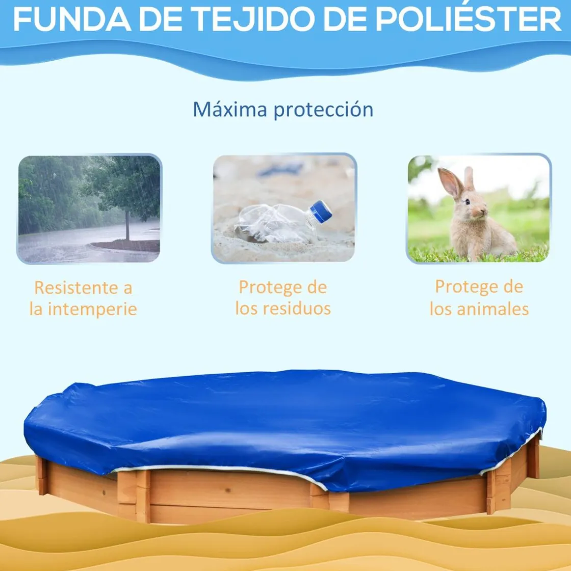 Outsunny - Arenero de Madera para Niños