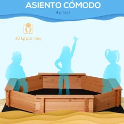 Outsunny - Arenero de Madera para Niños
