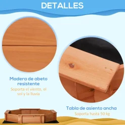 Outsunny - Arenero de Madera para Niños