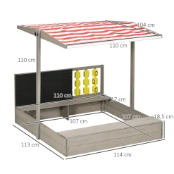 Outsunny - Arenero de madera con toldo y pizarra* Juguetes De Verano