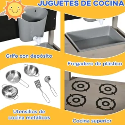 Outsunny - Arenero de madera con toldo