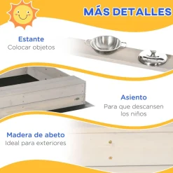 Outsunny - Arenero de madera con toldo