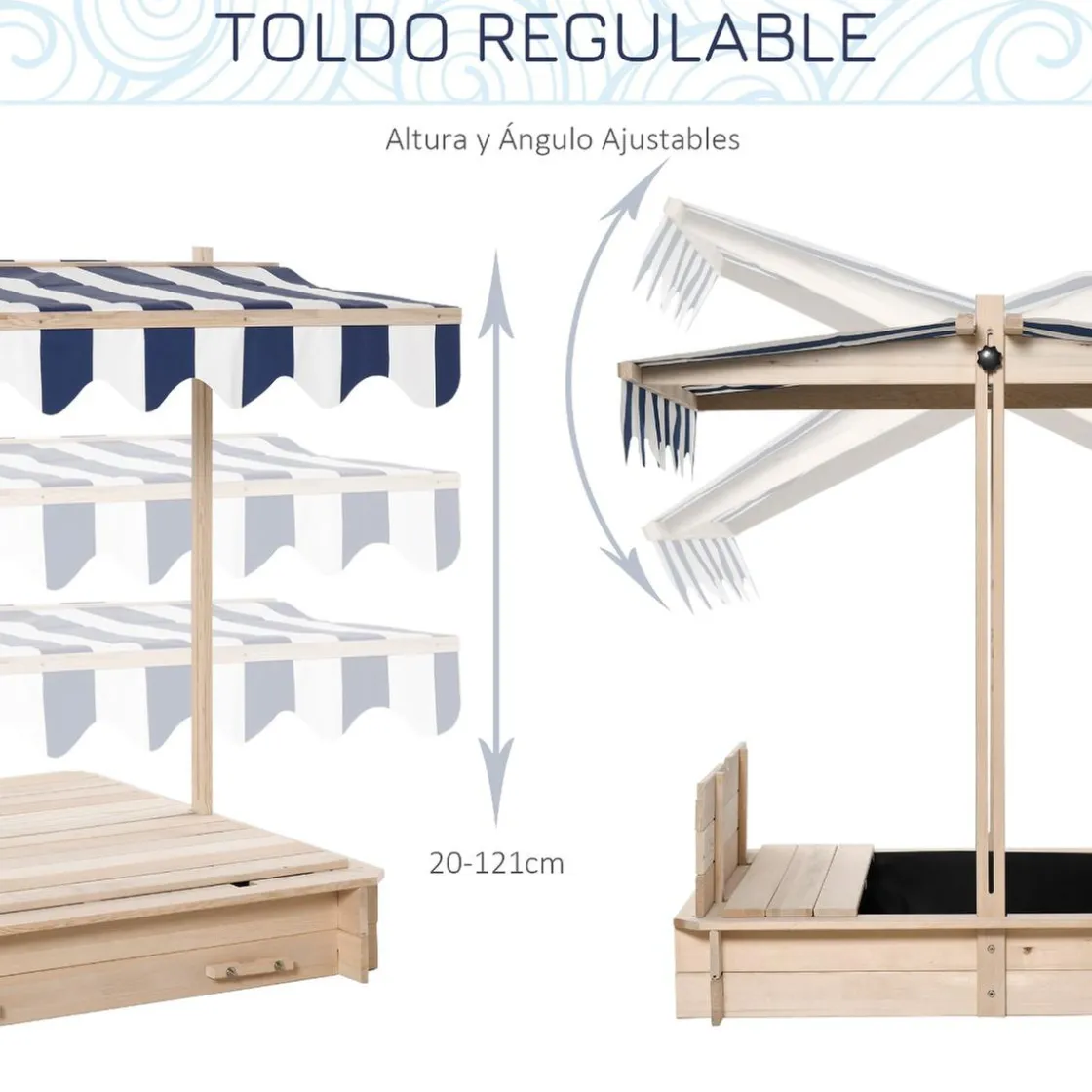 OUTSUNNY - Arenero de madera* Columpios