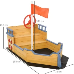 Outsunny - Arenero galeón de madera