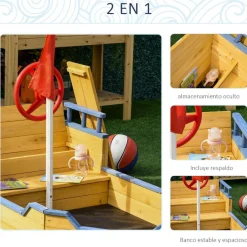 Outsunny - Arenero galeón de madera