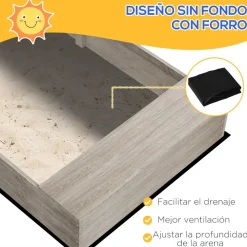 Outsunny - Arenero infantil de madera con juegos