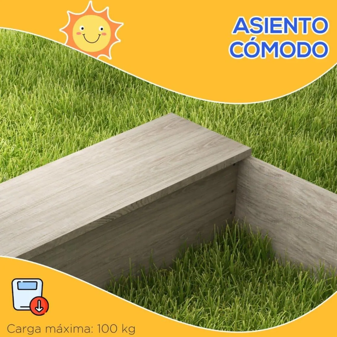 Outsunny - Arenero infantil de madera con juegos