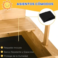 Outsunny - Arenero infantil de madera con toldo* Juguetes De Verano