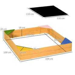 Outsunny - Arenero infantil de madera