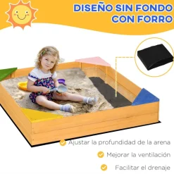 Outsunny - Arenero infantil de madera