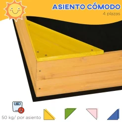 Outsunny - Arenero infantil de madera