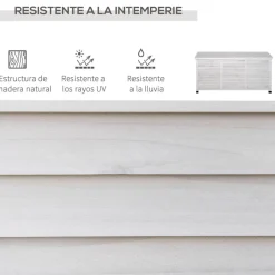 Outsunny - Baúl de jardín de madera Blanco* Estilo De Vida