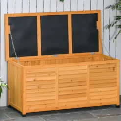 Outsunny - Baúl de jardín de madera