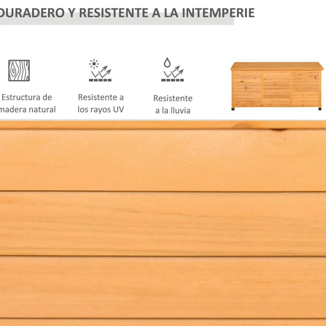 Outsunny - Baúl de jardín de madera