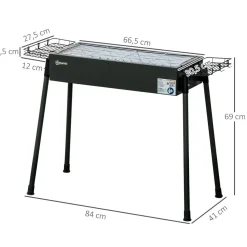 Outsunny - Barbacoa de carbón portatil con dos parrillas