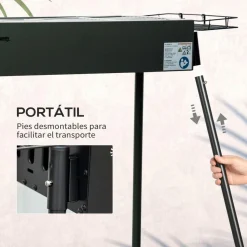 Outsunny - Barbacoa de carbón portatil con dos parrillas