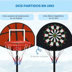 SPORTNOW Outsunny - Canasta baloncesto con diana