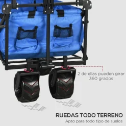 Outsunny - Carro plegable con toldo Azul