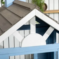 Outsunny - Casa de madera infantil Azul