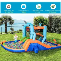 Outsunny - Castillo hinchable 5 en 1 unicornio* Castillos Hinchables