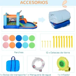 Outsunny - Castillo hinchable 5 en 1 unicornio* Castillos Hinchables