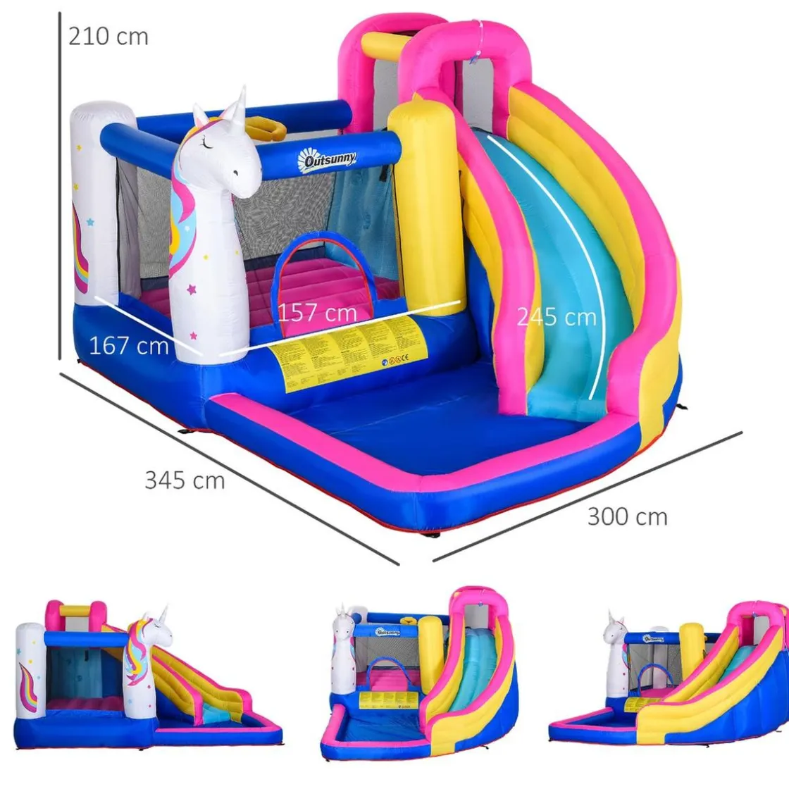 Outsunny - Castillo hinchable infantil 5 en 1* Castillos Hinchables