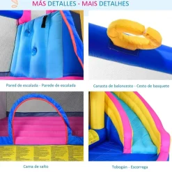 Outsunny - Castillo hinchable infantil 5 en 1* Castillos Hinchables