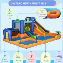 Outsunny - Castillo hinchable 7 en 1* Castillos Hinchables