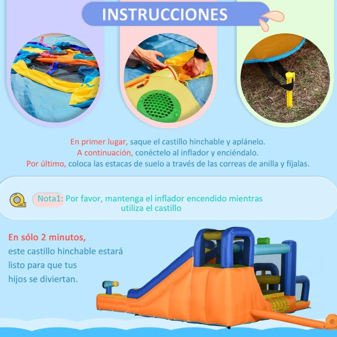 Outsunny - Castillo hinchable 7 en 1* Castillos Hinchables