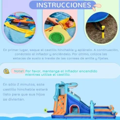Outsunny - Castillo hinchable Tiburón* Castillos Hinchables