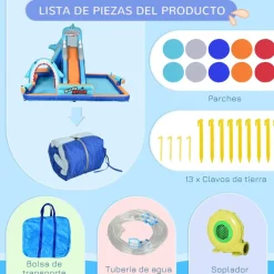 Outsunny - Castillo hinchable Tiburón* Castillos Hinchables