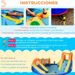 Outsunny - Castillo hinchable 6 en 1 grande* Castillos Hinchables