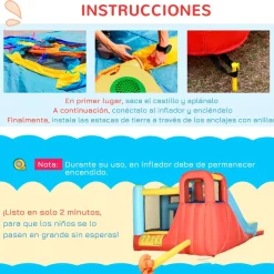 Outsunny - Castillo hinchable con inflador* Castillos Hinchables
