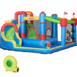 Outsunny - Castillo hinchable 6 en 1 con tobogán* Castillos Hinchables