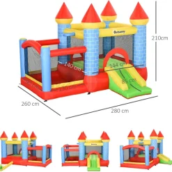 Outsunny - Castillo inflable infantil 4 en 1* Castillos Hinchables