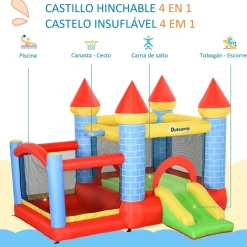 Outsunny - Castillo inflable infantil 4 en 1* Castillos Hinchables