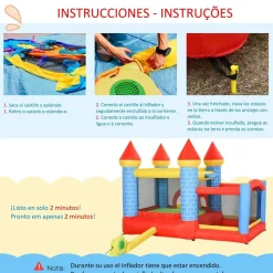 Outsunny - Castillo inflable infantil 4 en 1* Castillos Hinchables