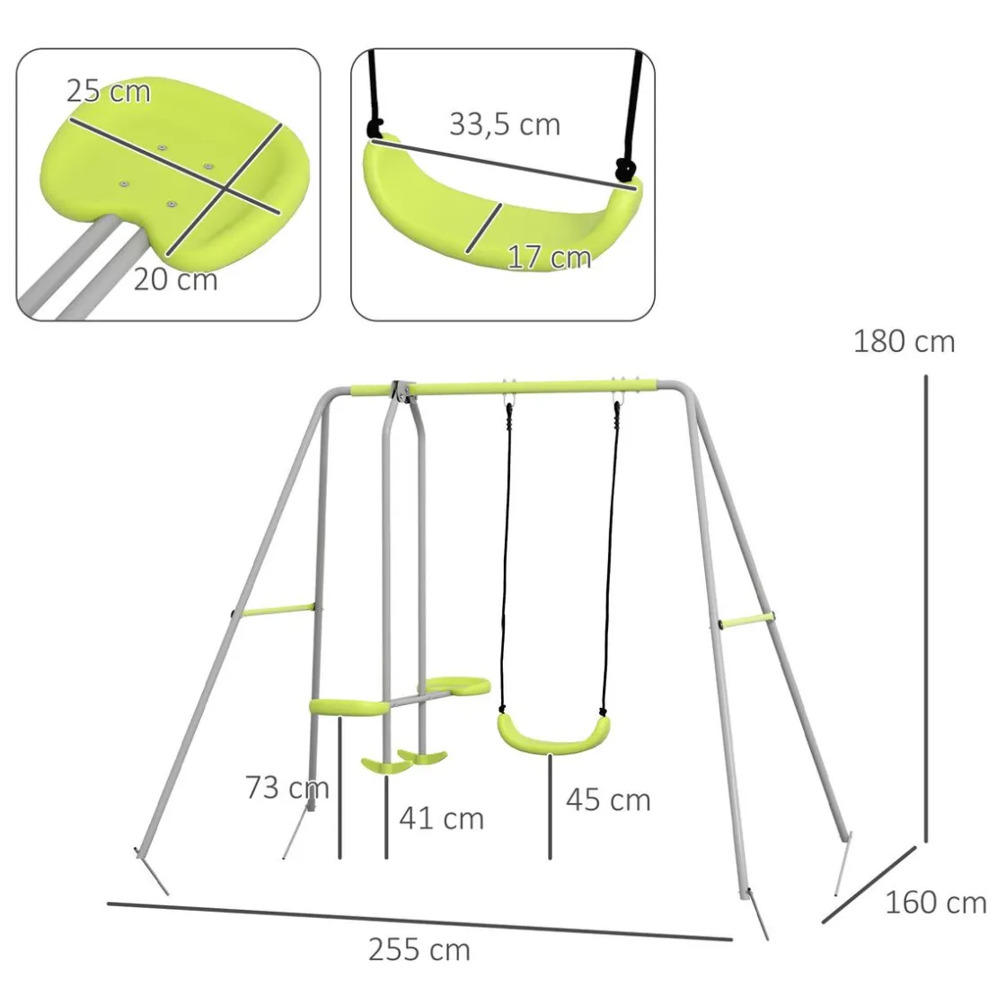 Outsunny - Columpio de Jardín 2 en 1* Columpios