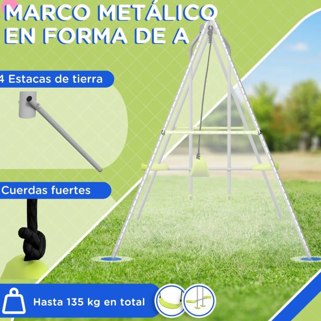 Outsunny - Columpio de Jardín 2 en 1* Columpios