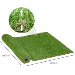 Outsunny - Césped artificial 3x1m altura de hierba 25mm* Juguetes De Verano