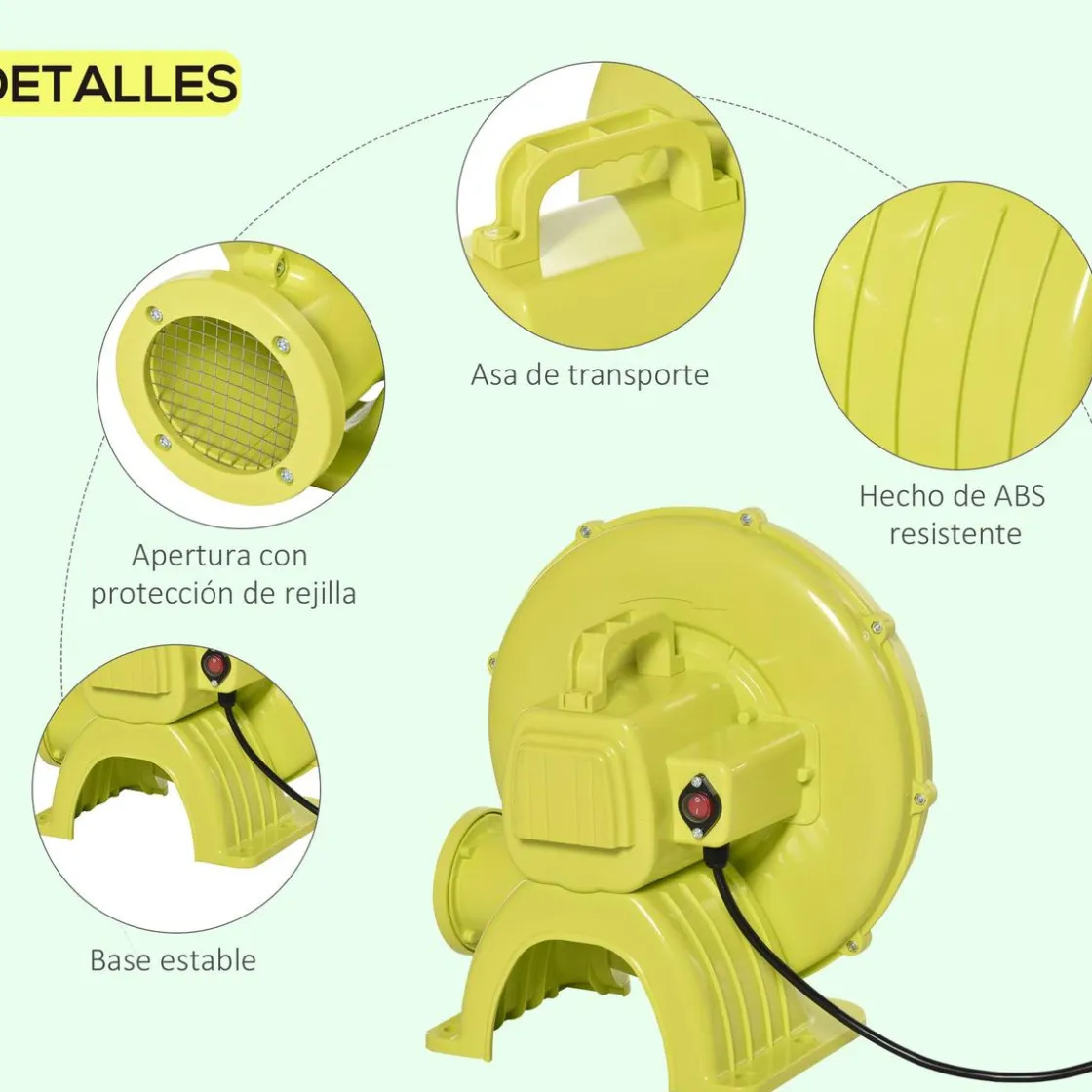 OUTSUNNY - Inflador eléctrico 450 W