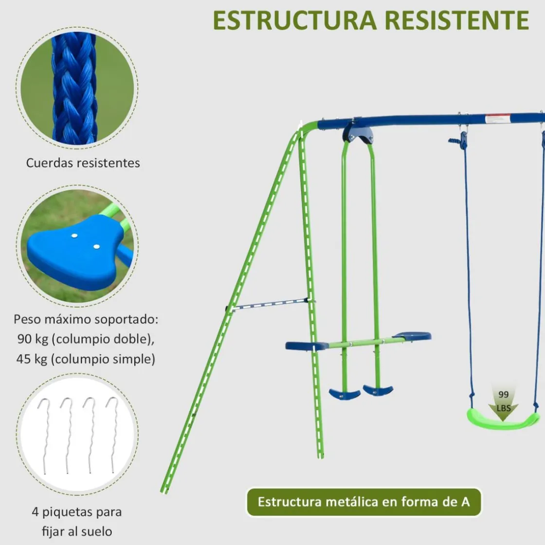 Outsunny - Juego de columpios de jardín* Columpios
