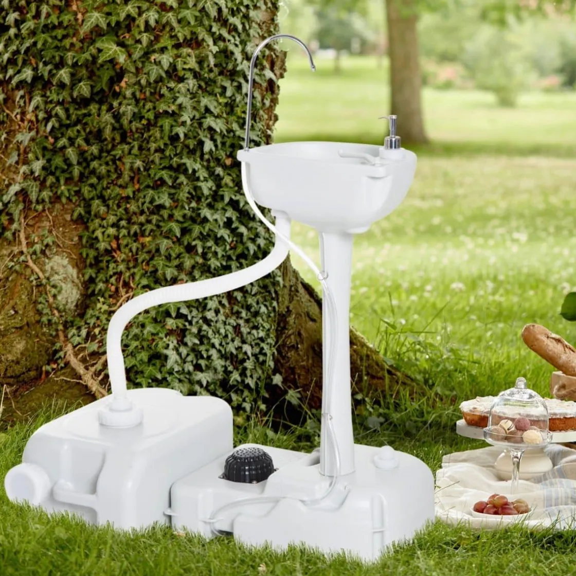 Outsunny - Lavamanos portátil con dispensador de jabón